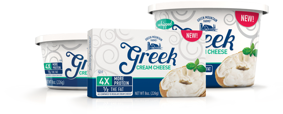 Green Mountain Farms Cream Cheese & Greek Yogurt (903x365), Png Download