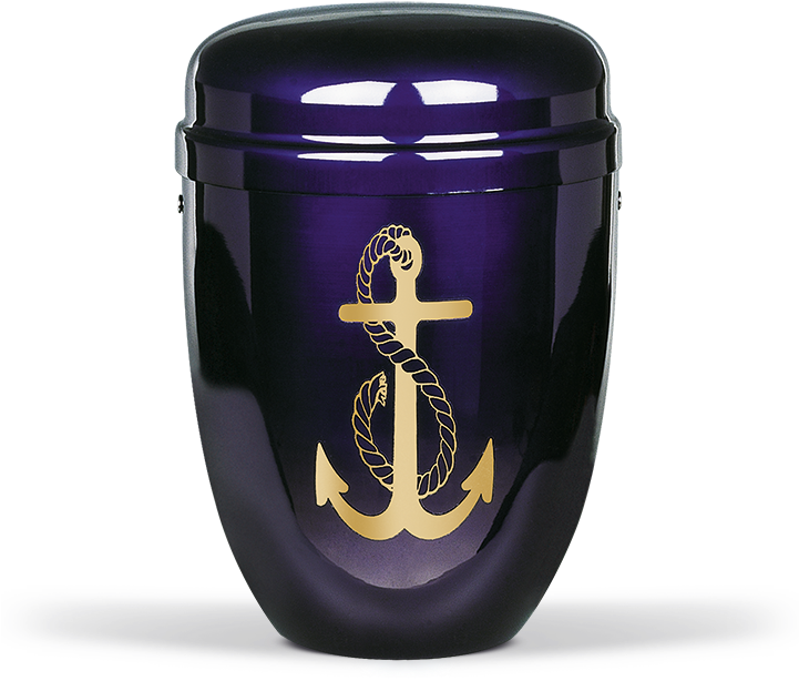 Stahlurne, Kobalt Blau, Gold Anker - Steel (720x720), Png Download