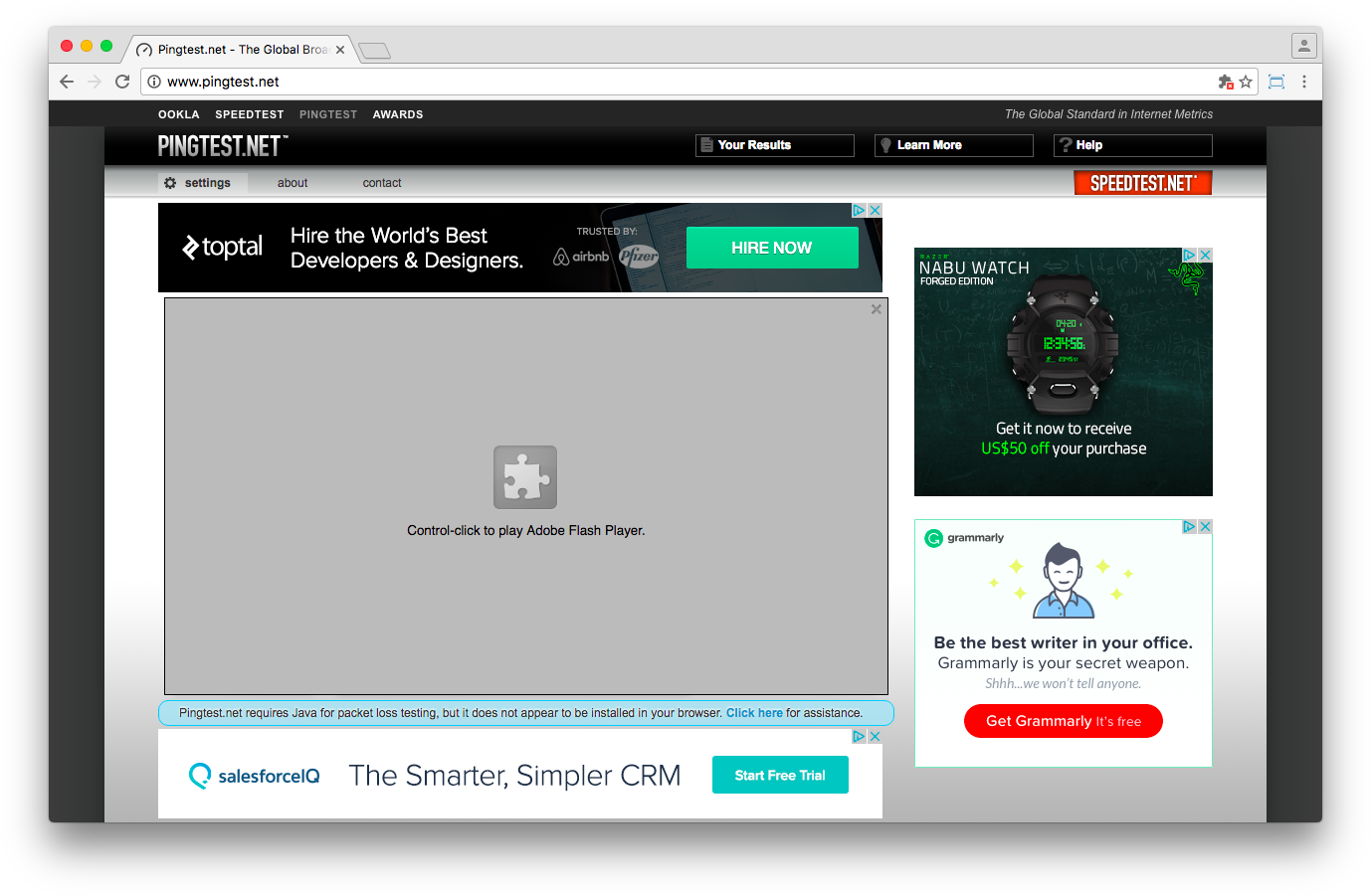 Pingtest Uses Flash Technology To Measure Your Ping - Version Of Speedtest Requires Adobe Flash (1392x912), Png Download