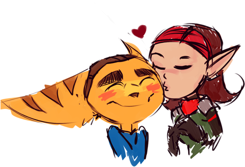 Ratchet And Clank Fan Art Ratchet X Talwyn (500x350), Png Download