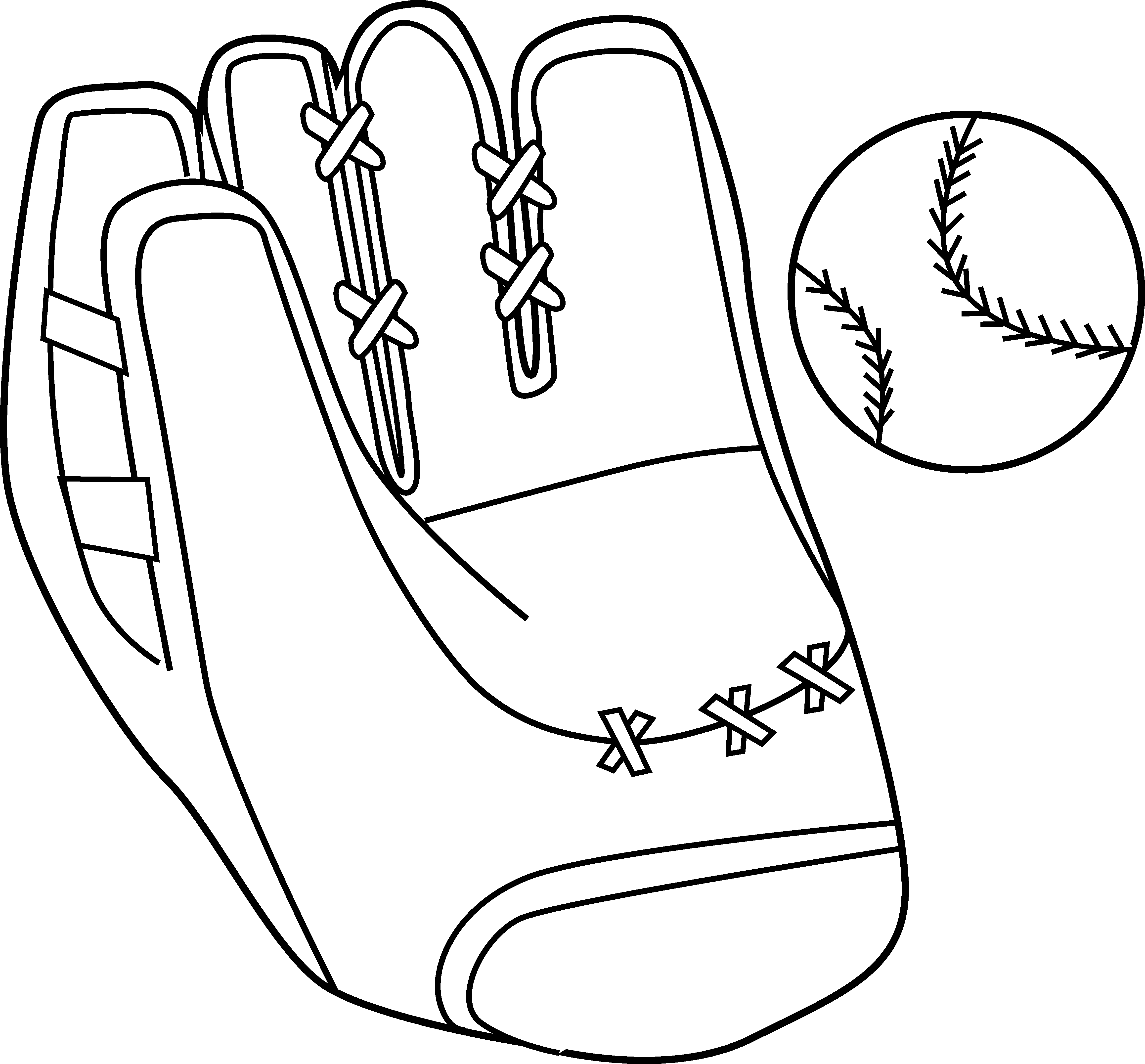 Baseball Ball Drawing At Getdrawings - Baseball Glove (4606x4280), Png Download