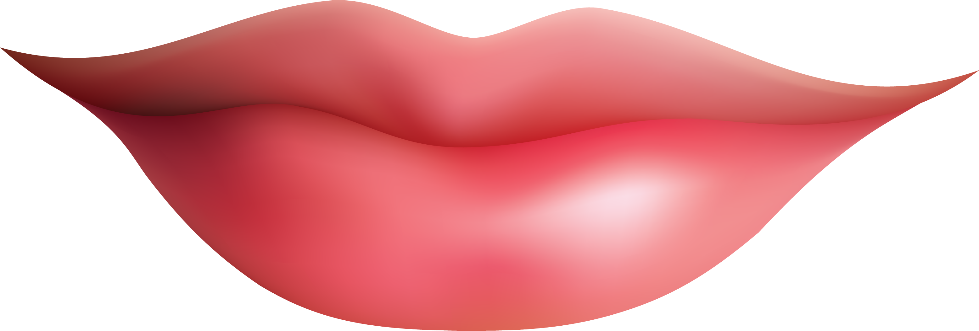 Human Lips Png Clip Library - Lip Clipart (3112x1055), Png Download