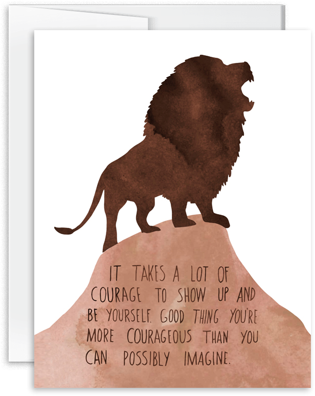 Courageous Lion Card [product Type] - Lion (1000x1000), Png Download
