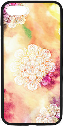 Watercolor Lotus Mandala Pattern - Mobile Phone Case (500x500), Png Download