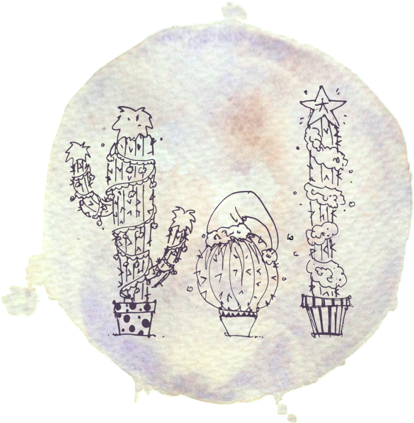 Happy Holidays Here A Christmas Cacti Postcard On A - Darkness (1280x1707), Png Download