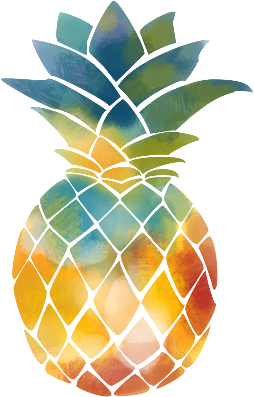 Pineapple Vector - Watercolor - Portable Network Graphics (1000x1333), Png Download