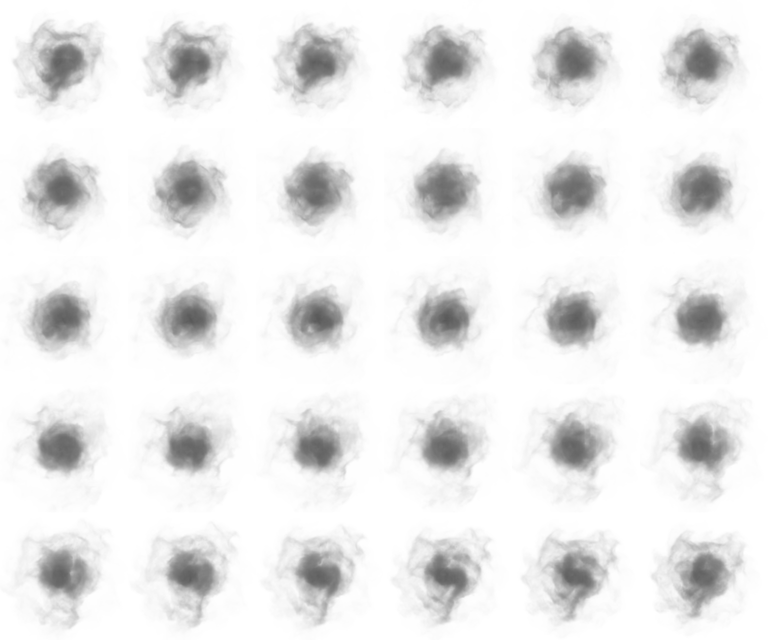 Smoke30frames - Poof Smoke Spritesheet (1536x1279), Png Download