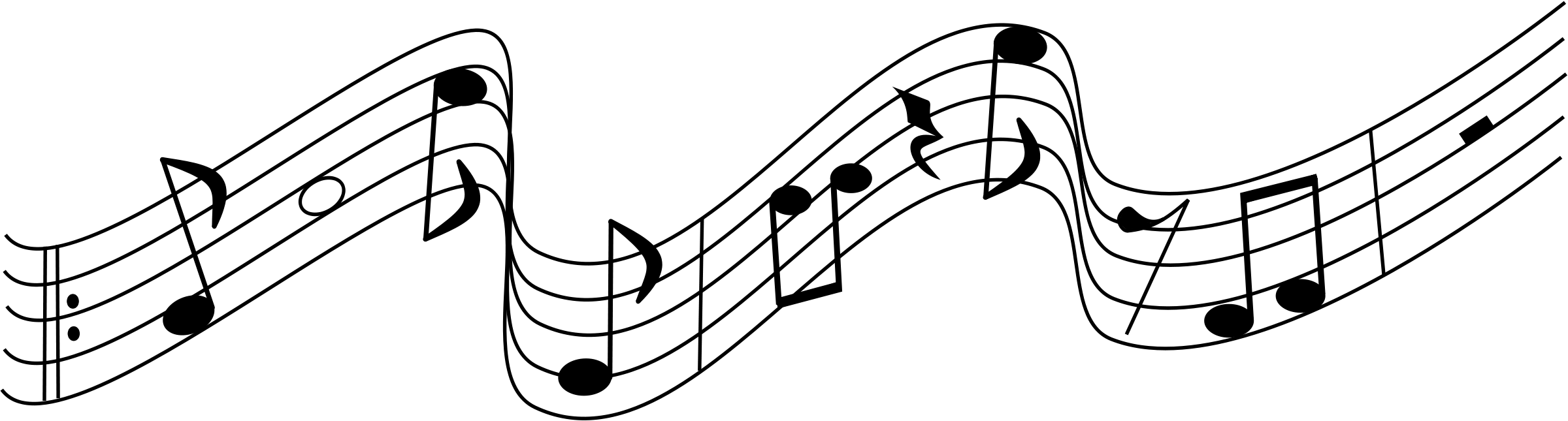Music - Music Notes Clipart (2400x645), Png Download