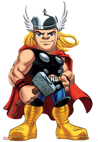 Marvel Super Hero Squad Thor (366x488), Png Download