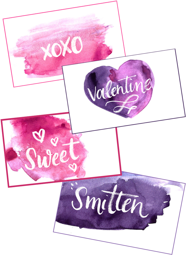 Watercolor Valentine Cards (750x1000), Png Download