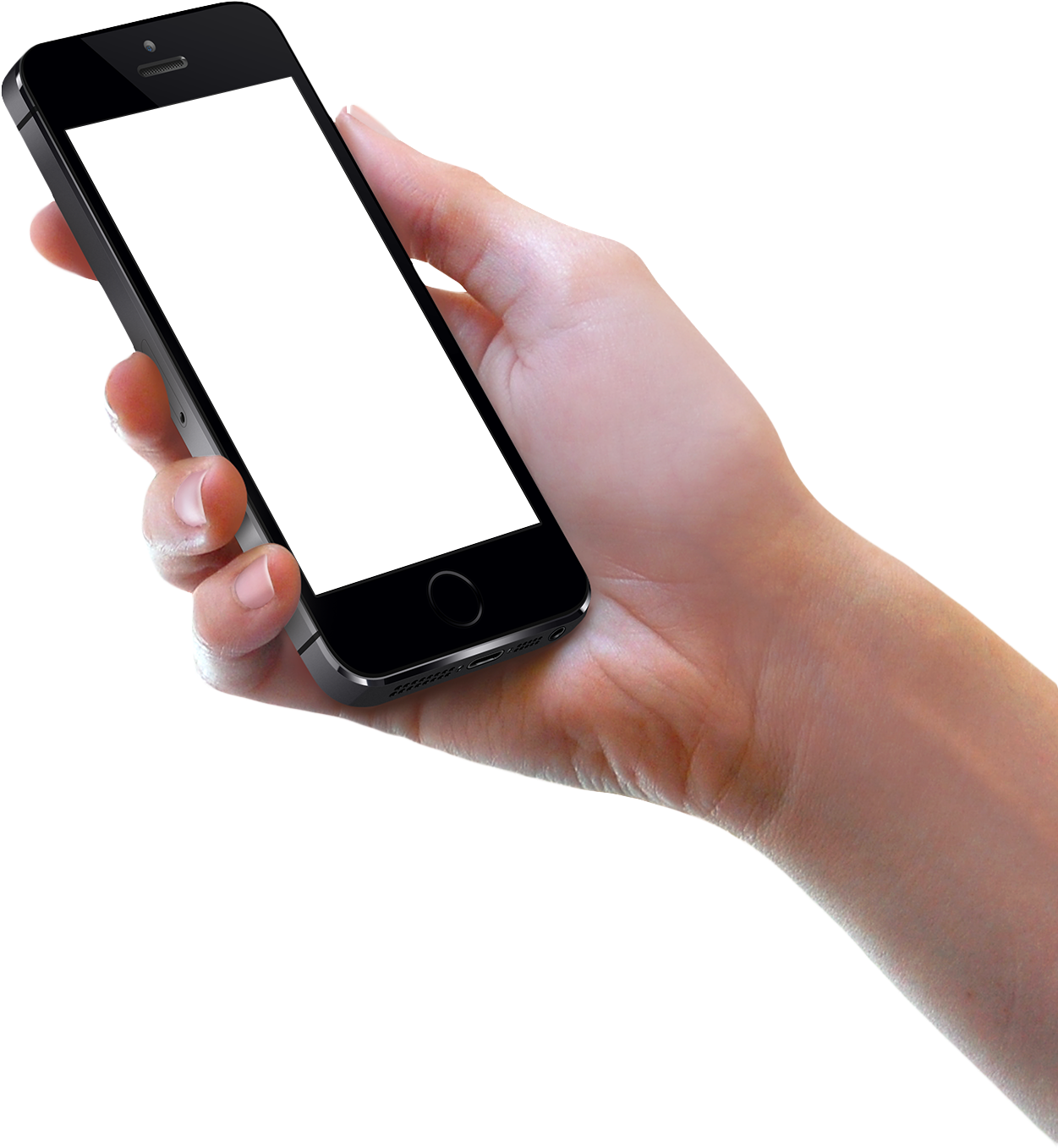 Download Hand Holding Black Iphone Png Image - Mobile In Hand Png (500x539), Png Download