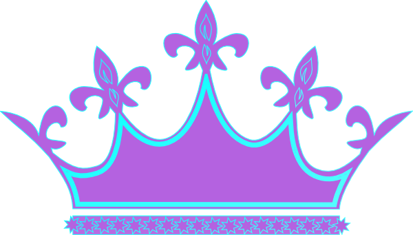 Blue Clipart Princess Crown - Blue And Purple Crown (600x341), Png Download