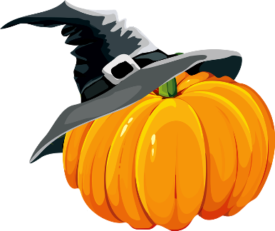 Pumpkin Png Image - Pumpkin With Witch Hat (386x324), Png Download
