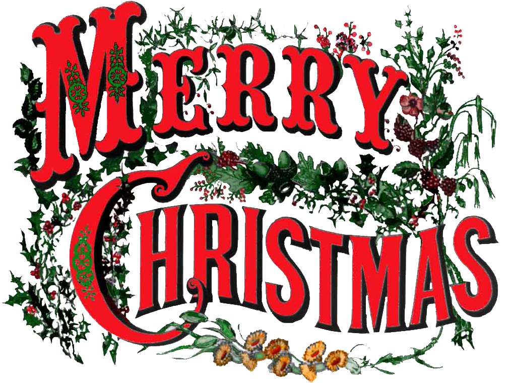 Merry-christmas - Victorian Merry Christmas A Vintage Christmas Card (1024x768), Png Download
