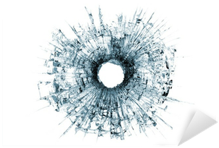 Bullet Hole In Glass Isolated On White Sticker • Pixers® - Bullet Hole In Glass Hd (400x400), Png Download