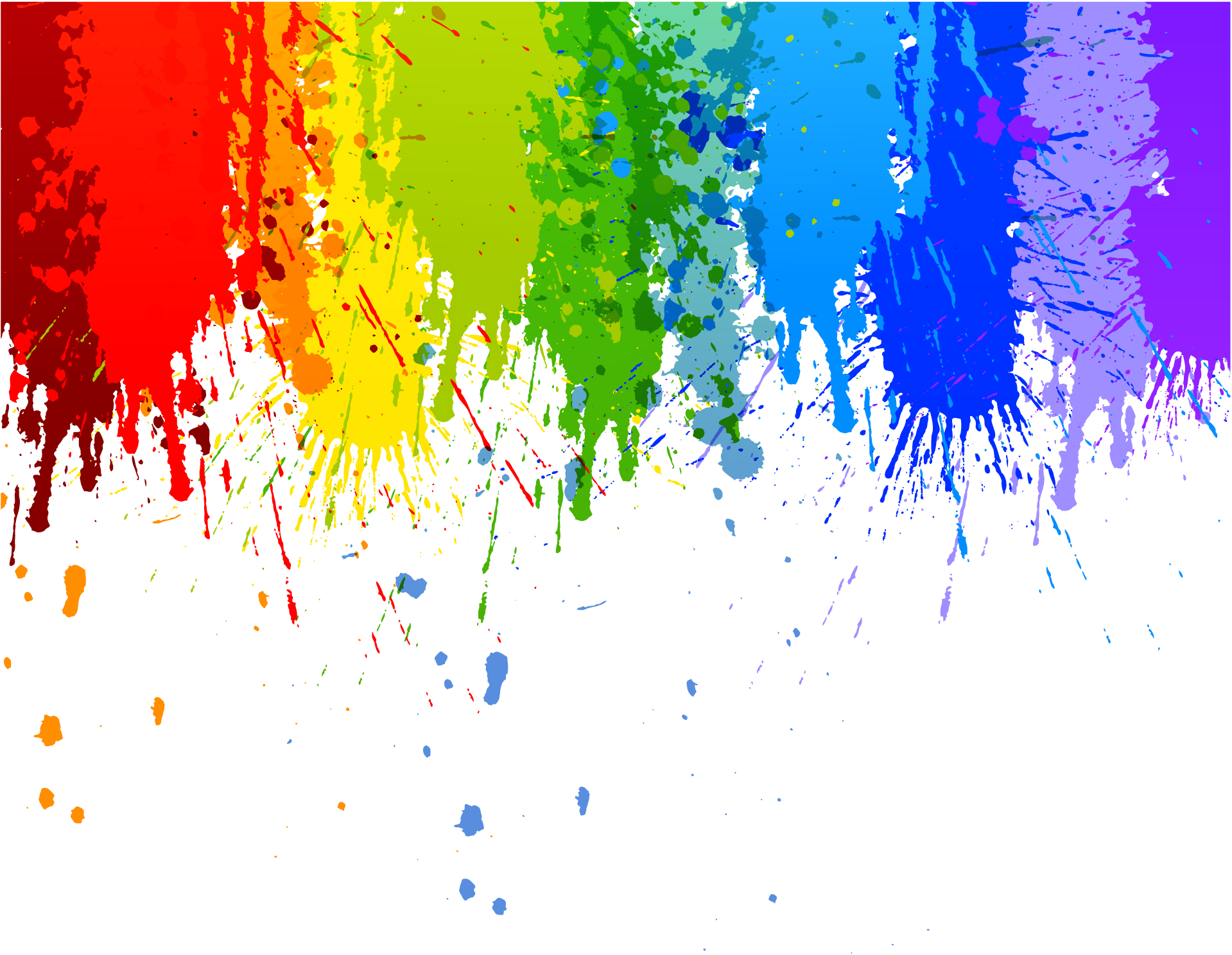 Colour Splash Drip Transparent Background Watercolor - Splatter Paint Rainbow (1919x1487), Png Download