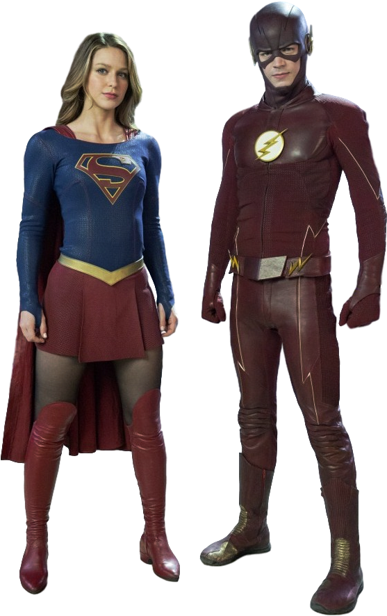 Arrow The Flash Supergirl Cw Png - Flash Supergirl Png (572x895), Png Download