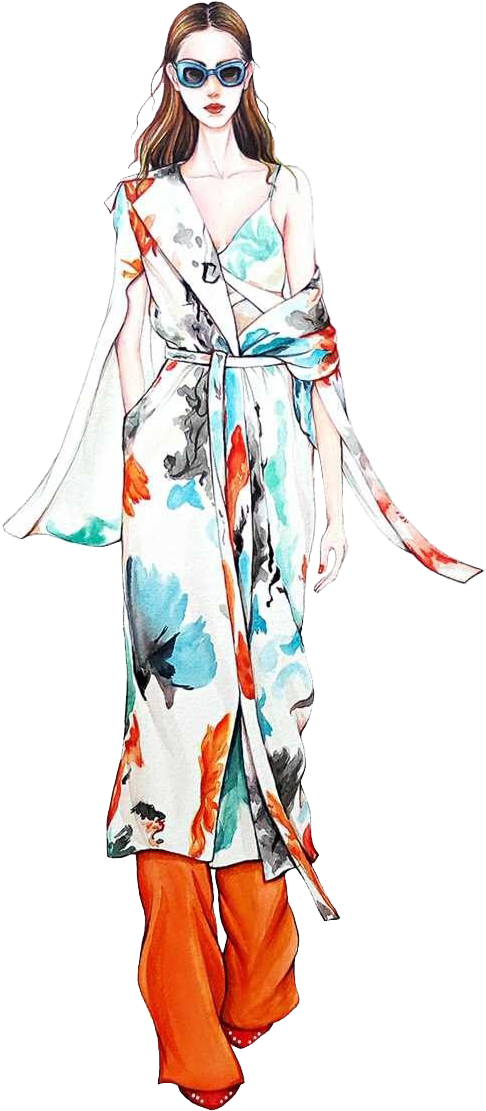 Model Watercolor Painting Illustration - Water Color Model Png (905x1280), Png Download