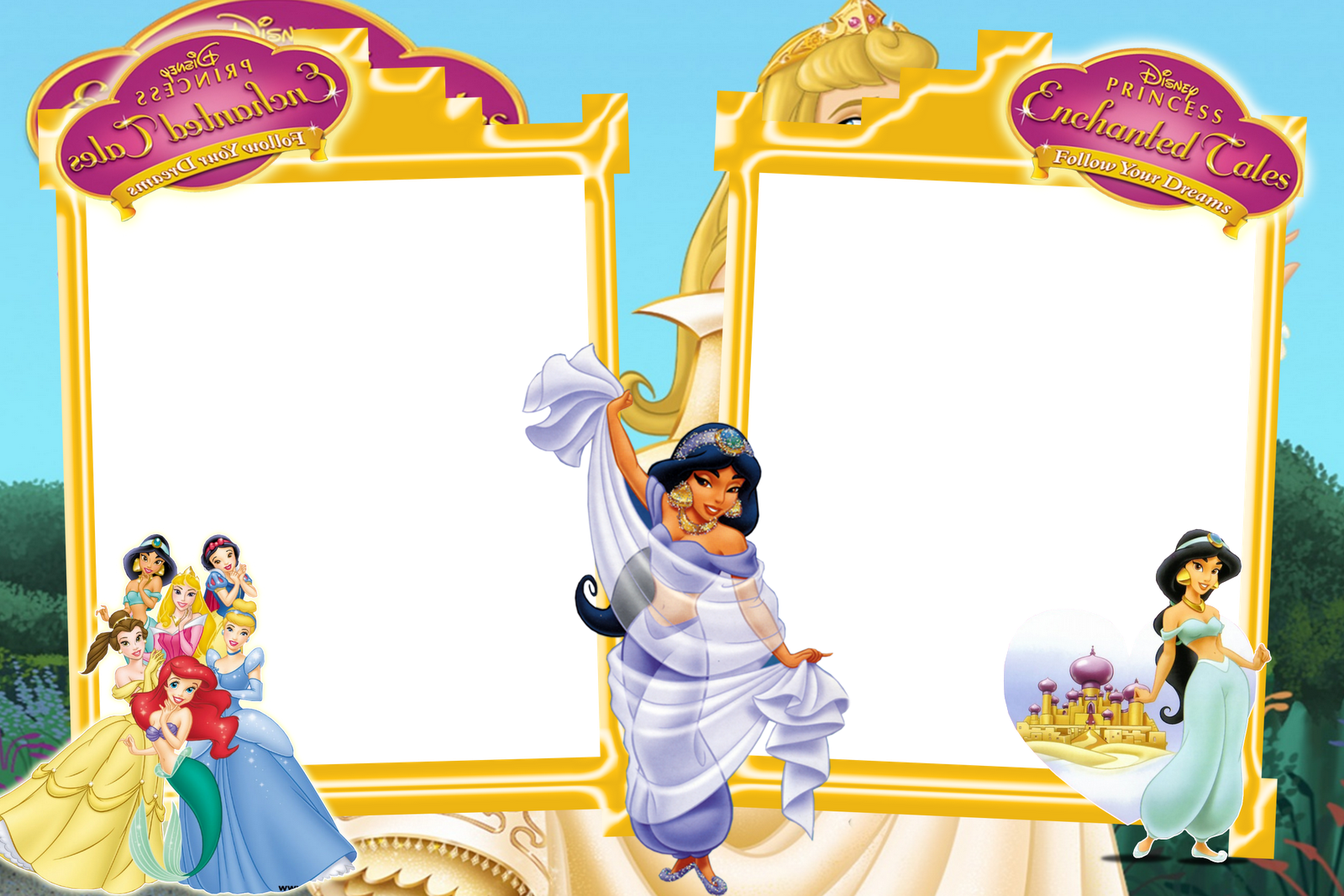 Download Disney Princess Frame Png Clipart Disney Princess - Vintage Princess Cabochon Tibetan Silver Glass Chain (900x600), Png Download