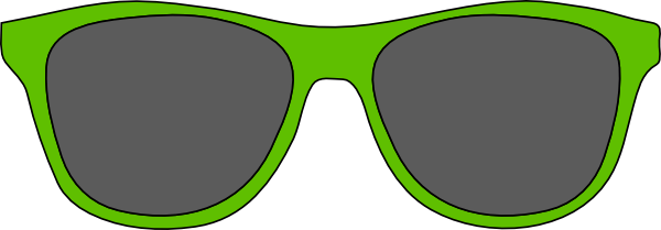 Green Sunglasses Clipart - Green Clip Art Sunglasses (600x209), Png Download