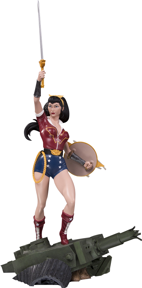 Dc Comics Statue Wonder Woman Deluxe - Wonder Woman Bombshell Statue (480x968), Png Download