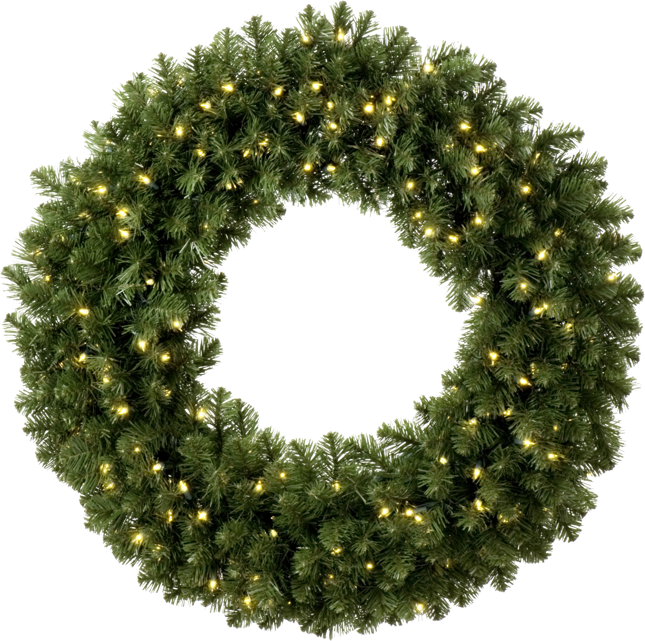 Wreath Clipart Light Png - Christmas Wreath With Leds (2400x2400), Png Download