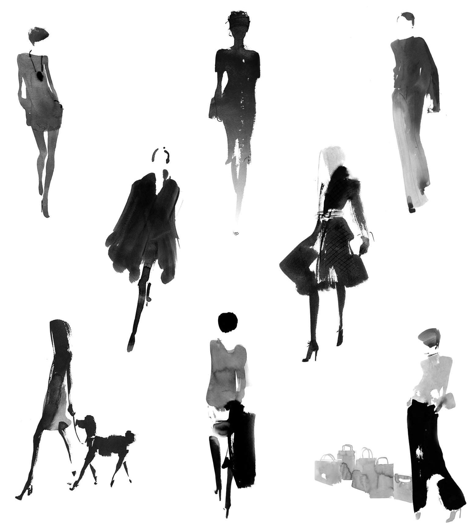 Abstract People Transparent Background - Silhouette Of Person Watercolour (1668x1817), Png Download