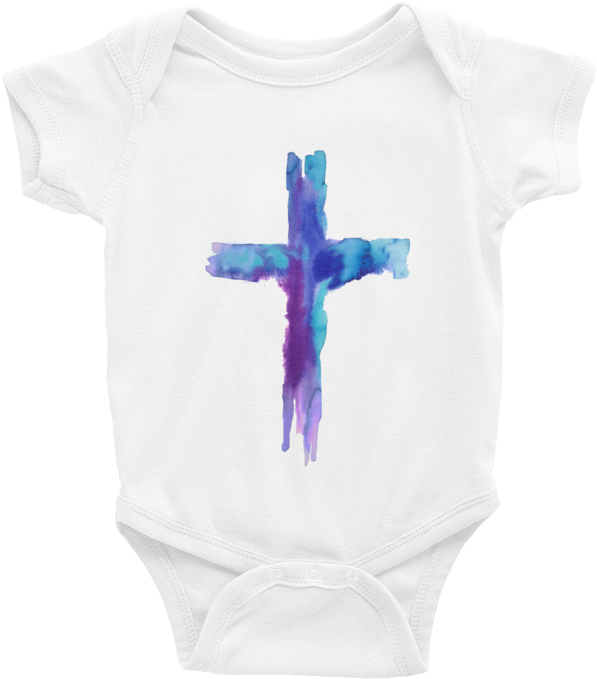 Watercolor Cross Infant Bodysuit - Watercolor Painting (1000x1000), Png Download