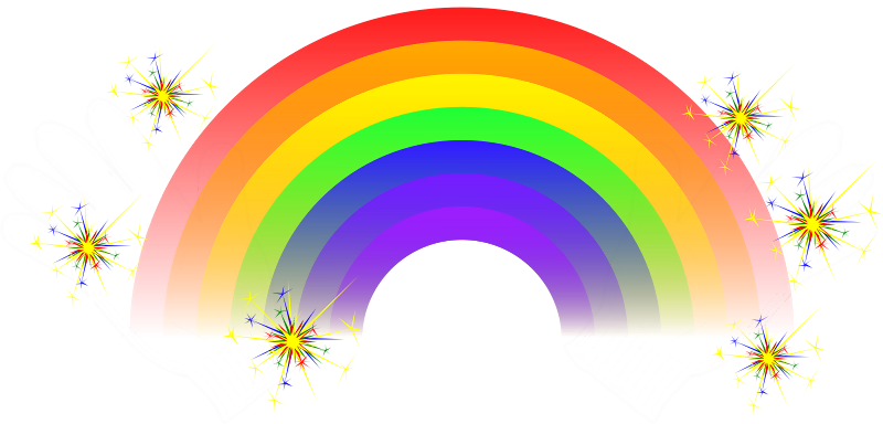 This Graphics Is Rainbowjazzhands About Interesting, - Rainbow With Sparkles Png (800x384), Png Download