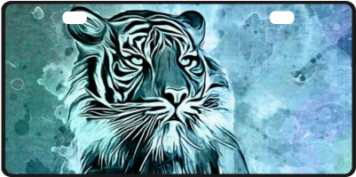 Watercolor Tiger License Plate - Bengal Tiger (500x500), Png Download