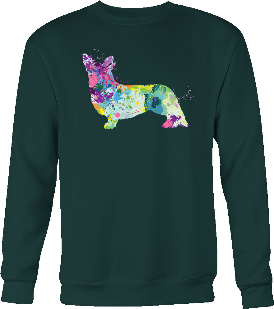 Welsh Corgi Cardigan In Watercolor Women's O-neck - Never Dreamed I D Grow Up (1000x1000), Png Download