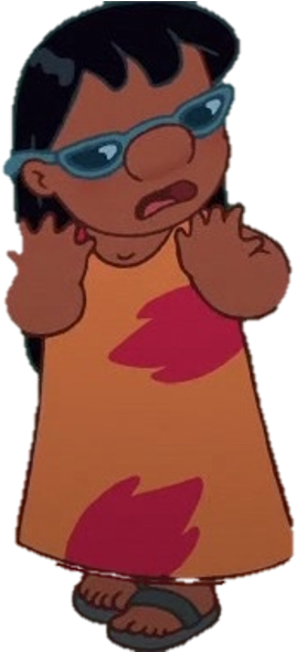 Lilo With Her Glasses - Cartoon (318x589), Png Download