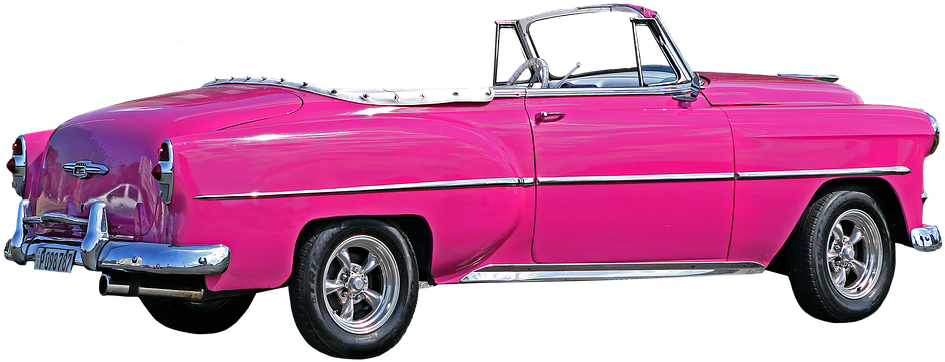 Cuba, Havana, Car, La Bella Americana, Almendron, Pink - Pink Car Transparent (960x463), Png Download