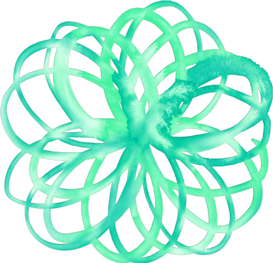 Ftestickers Abstract Swirl Pattern Watercolor Teal - Watercolor Painting (1024x1024), Png Download