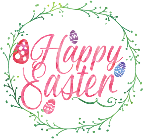 Easter, Wreath, Happy Easter, Watercolor, Watercolor - Happy Easter Png (640x640), Png Download