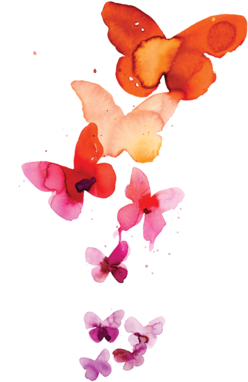 Coral Butterflies - Watercolor Butterfly Tattoo (700x700), Png Download