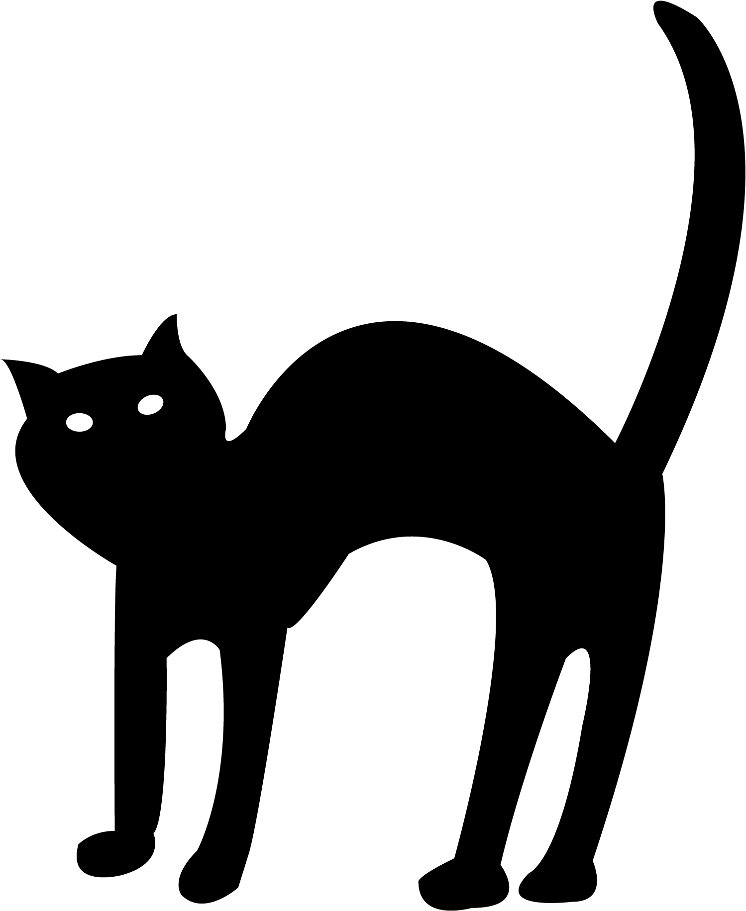 Halloween Black Cat Vector Free Transparent Background - Cartoon Halloween Black Cat (1024x1024), Png Download