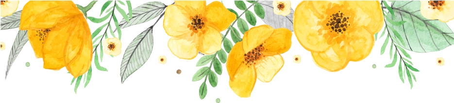 Watercolor Wreath With Flowers Png Download - Schöne Gelbe Blumen-elegante Romantische Hochzeit Papierservietten (945x282), Png Download