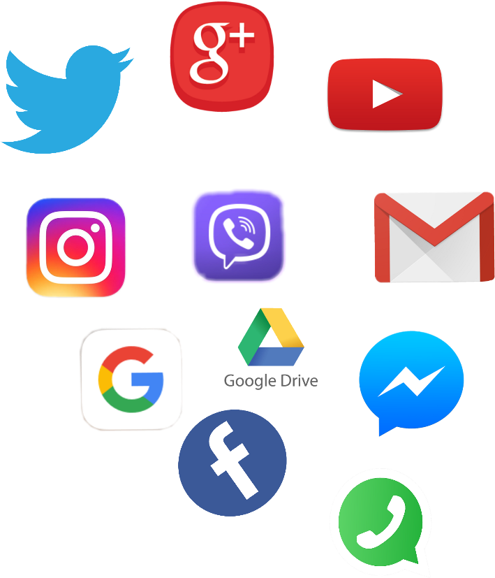 Facebook Messenger Google Whatsapp Yahoo Gmail Youtube - Whatsapp Facebook Messenger Png (1024x1024), Png Download