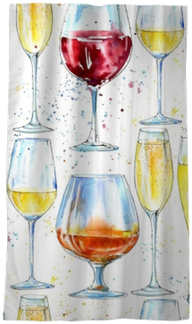 Seamless Pattern Of A Champagne,cognac, Wine, Beer - Champagne Stemware (400x400), Png Download