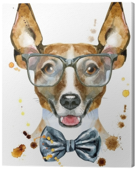 Watercolor Portrait Of Jack Russell Terrier With Bow-tie - Jack Russell Terrier (400x400), Png Download