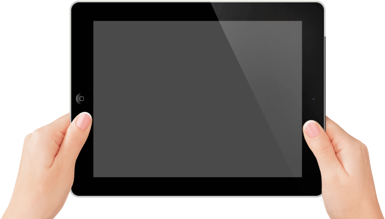 Electronics - Hands Holding Ipad Png (800x450), Png Download