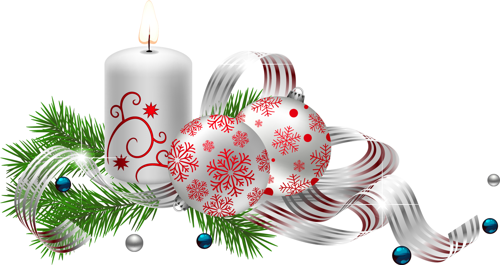 Transparent Christmas Decoration With Candles Png Picture - Christmas Decor Png (1772x1007), Png Download