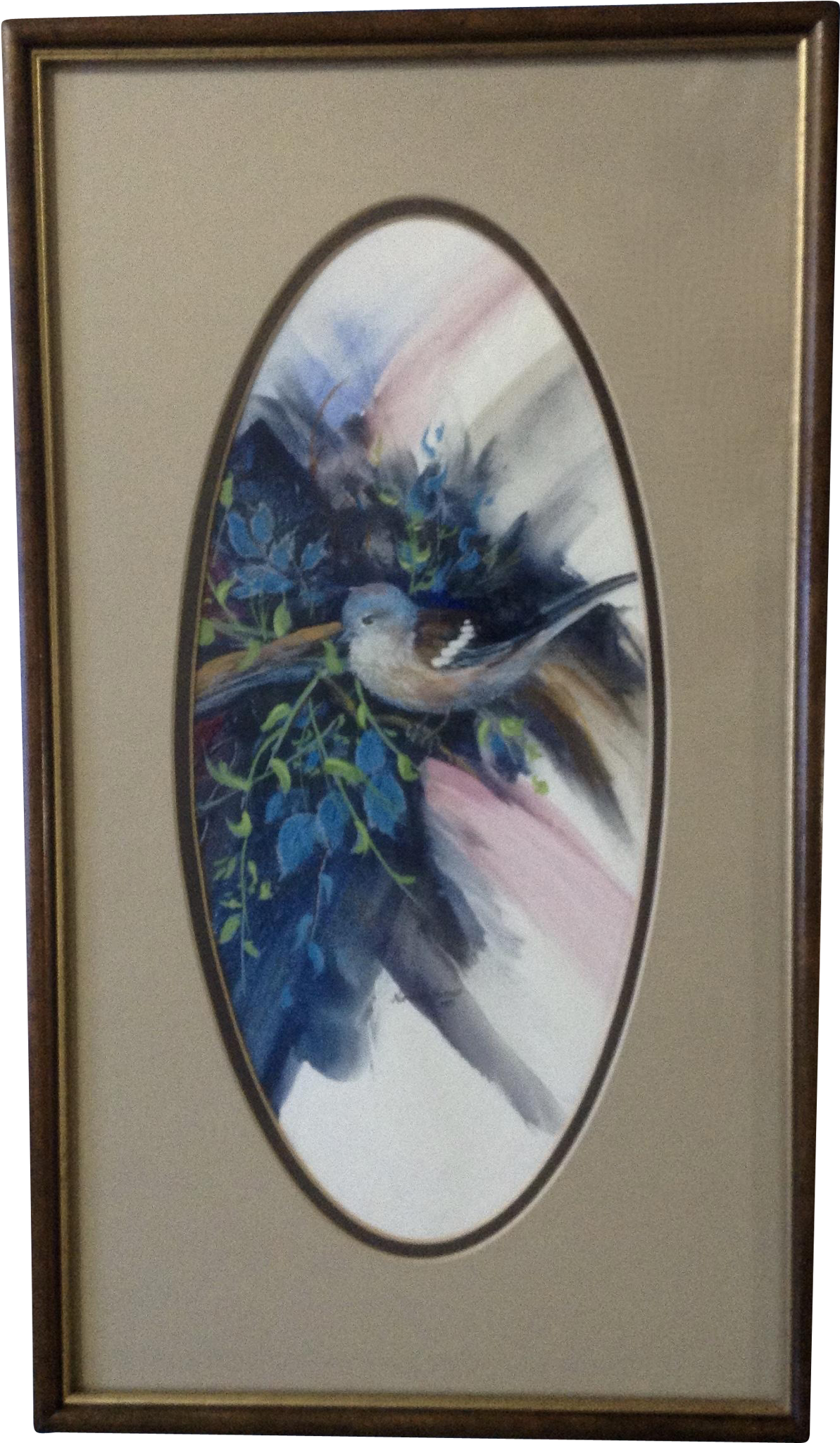 Noreen Hanson, Bluebird On A Branch, Gouache Watercolor - Painting (2048x2048), Png Download
