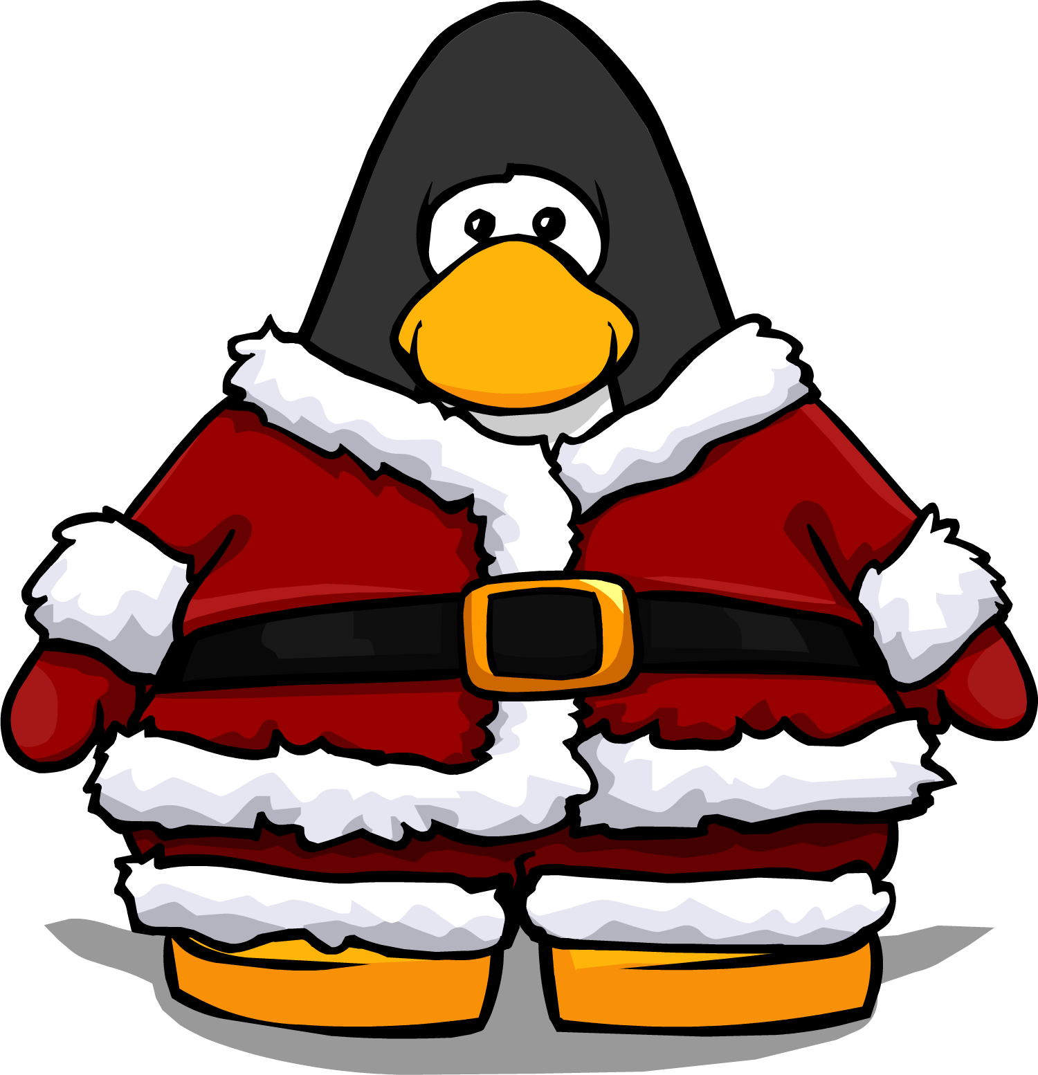Santa Suit From A Player Card - Club Penguin With Scarf (1500x1554), Png Download