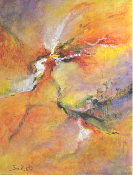 Fire And Ice 18" X 14 " 46 Cm X 36 Cm Acrylic $440 - Abstract Art (425x557), Png Download