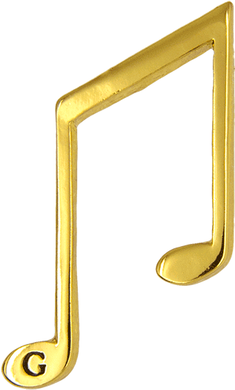 Music Note Pin, Gold - Gold Music Note Transparent (600x600), Png Download