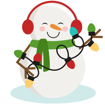 Snowman With Christmas Lights Svg Cutting Files For - Snowman With Lights Clipart (432x432), Png Download