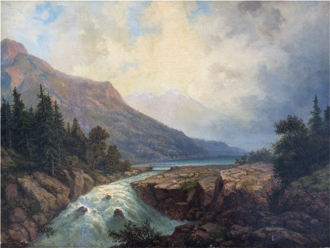 Albert Schoenbeck German Artist Mountains And Lake - Landscape (1500x1500), Png Download