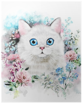 Watercolor Cat Illustration - Pinturas De Acuarela De Gato (400x400), Png Download